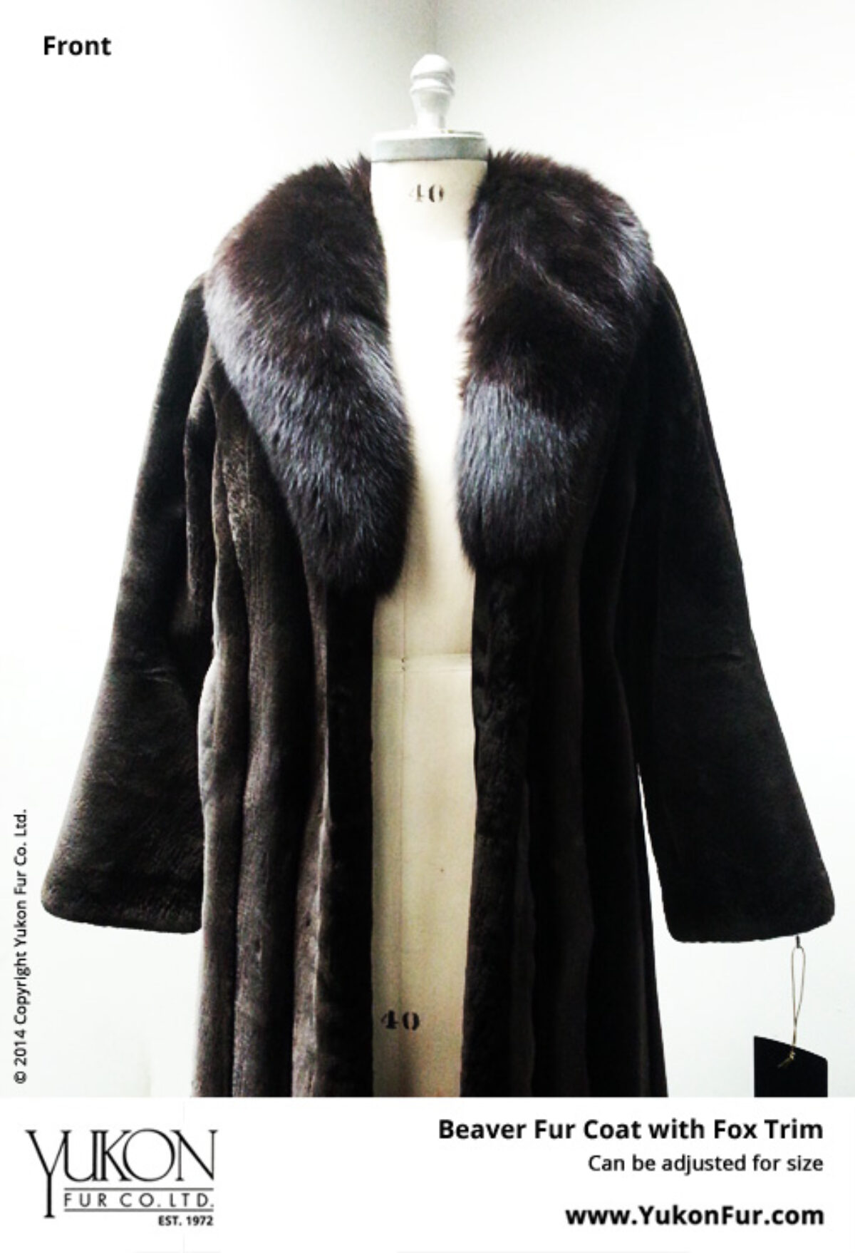 Beaver Fur Coat With Fox Trim